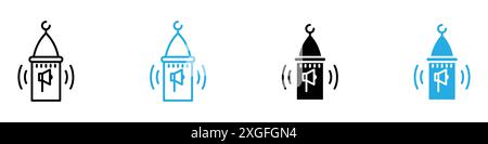 Collection Adzan Icon vector logo Set pour l'interface utilisateur de l'application Web Illustration de Vecteur