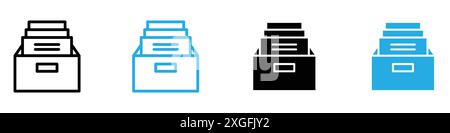 Collection de logo de vecteur d'icône de boîte de dossier pour l'interface utilisateur de l'application Web Illustration de Vecteur