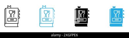 Collection de jeu de logo vectoriel d'icône de livre de recettes pour l'interface utilisateur de l'application Web Illustration de Vecteur