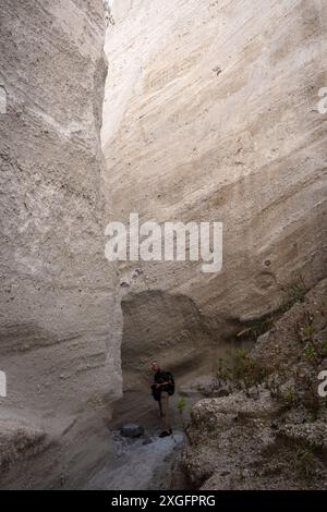 Zone minière de pierre ponce sur l'île de Lipari, Italie Banque D'Images