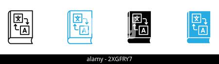 Collection de logos vectoriels d'icônes de traduction pour l'interface utilisateur de l'application Web Illustration de Vecteur