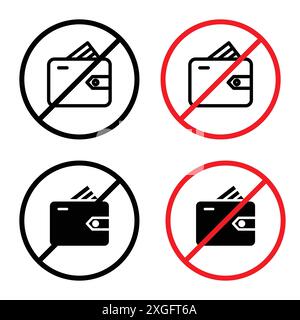 Pas de collection de logo vectoriel de signe de portefeuille pour l'interface utilisateur de l'application Web Illustration de Vecteur