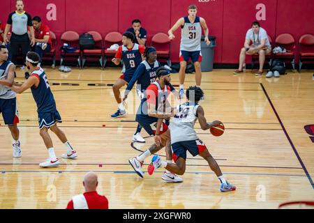 Joueurs de la NBA s'entraînant au camp de basket-ball américain pour les Jeux olympiques d'été Banque D'Images