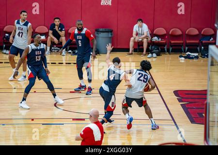 Joueurs de la NBA s'entraînant au camp de basket-ball américain pour les Jeux olympiques d'été Banque D'Images