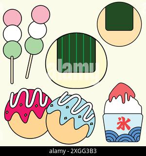 Icône de vecteur de nourriture japonaise Illustration de Vecteur