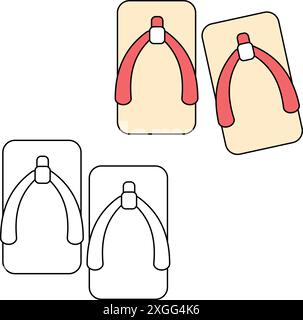 Sandales japonaises, Geta Illustration de Vecteur