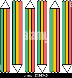 Mignon vecteur crayons Seamless Pattern Illustration de Vecteur