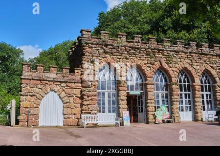 L'Orangerie, entrée de Hawkstone Follies, Hawkstone Park, Weston-under-Redcastle, Shrewsbury, Shropshire Banque D'Images