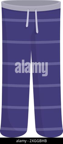 Pantalon de nuit bleu rayé offrant une option confortable et élégante pour se détendre à la maison Illustration de Vecteur