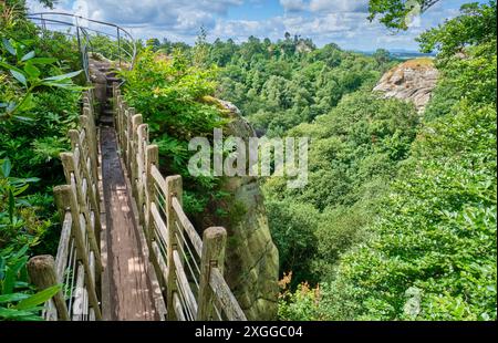 Le pont suisse à Hawkstone Follies, Hawkstone Park, Weston-under-Redcastle, Shrewsbury, Shropshire Banque D'Images