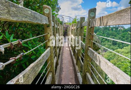 Le pont suisse à Hawkstone Follies, Hawkstone Park, Weston-under-Redcastle, Shrewsbury, Shropshire Banque D'Images