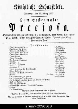 théâtre / théâtre, opéra, 'Preciosa', de Carl Maria von Weber, livret : Pius Alexander Wolff, AUTORISATION-DROITS-SUPPLÉMENTAIRES-INFO-NON-DISPONIBLE Banque D'Images