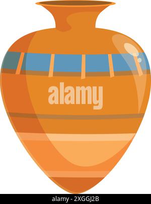 Vase ancien en argile avec des techniques et des motifs de poterie traditionnels, mettant en valeur l'art d'une époque révolue Illustration de Vecteur
