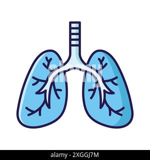 modèle de conception de vecteur d'icône de poumons en fond blanc Illustration de Vecteur