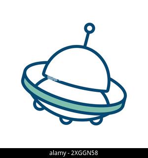 modèle de conception de vecteur d'icône d'ovni en fond blanc Illustration de Vecteur