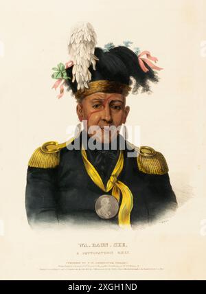 WA-Baun-See, A Pottawatomie Chief 1838, Indianer, Historische Indianerstämme aus Nordamerika, Charles Bird King 1785 - 1862, Historisch, digital resta Banque D'Images