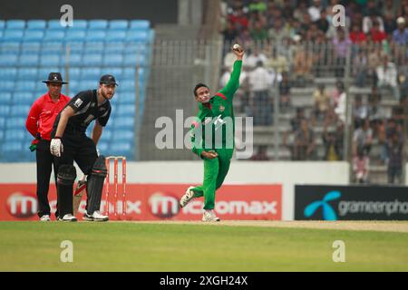 Bangladesh-Nouvelle-Zélande One Day Inter National (ODI) cinquième et dernier match de cinq séries de matchs au Sher-e-Bangla National Cricket Stadium à Mirpur, DH Banque D'Images