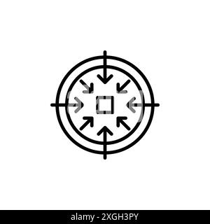 Collection de logo de vecteur d'icône de pointeur Bullseye ou groupe de pack groupé Illustration de Vecteur