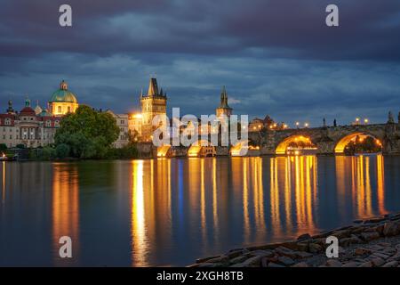 Le pont Charles à Prague, République Tchèque Banque D'Images