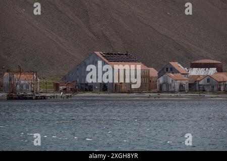 Station baleinière déserte de Stromness Bay, Géorgie du Sud. Banque D'Images