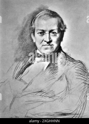 Wheatstone, Charles, 7.2.1802 - 19.10.1875, physicien britannique, dessin de Samuel Laurence, 1868, LE COPYRIGHT DE L'ARTISTE NE DOIT PAS ÊTRE EFFACÉ Banque D'Images