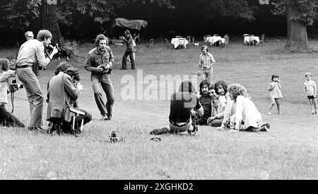 The Who a posé lors d'un appel à la presse pour la soirée de lancement de l'album 'Who's Next' à Surrey, Angleterre, le 15 juillet 1971 l-R John Entwistle, Keith Moon, Pete Townshend, Roger Daltrey Banque D'Images