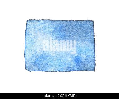 Fond de texture aquarelle. Nuage de ciel bleu. Dessin manuel Bannière de toile de fond vintage. Papier aquarelle broyé. Image marine humide abstraite. Impression Banque D'Images