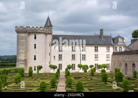 Château de Villandry, salon des Croix parterre Banque D'Images