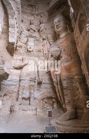 Grottes de Yungang. Patrimoine culturel mondial. L'une des quatre plus célèbres grottes bouddhistes de Chine, est située à Datong, dans la province du Shanxi. IT Banque D'Images