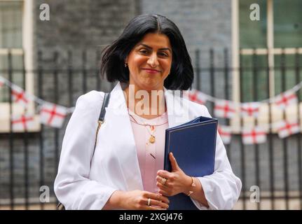 Londres, Royaume-Uni. 9 juillet 2024. Shabana Mahmood, secrétaire à la Justice, à Downing Street pour une réunion du Cabinet avec le nouveau premier ministre Keir Starmer Credit : Karl Black/Alamy Live News Banque D'Images