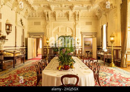 Île de Wight Osborne House Île de Wight East Cowes Île de Wight Angleterre GB Europe - intérieur appartements royaux Inde style Durbar Room Banque D'Images