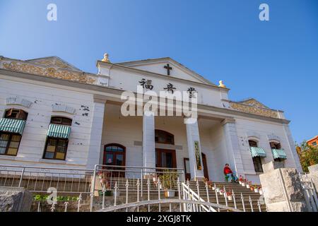 30 janvier 2022, Xiamen, Chine : vieille église catholique sur l'île de Gulangyu Banque D'Images