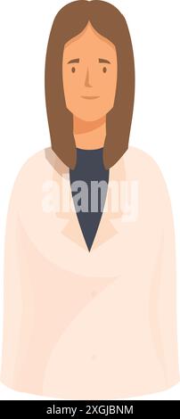 Médecin confiant portant une blouse de laboratoire souriante Illustration de Vecteur