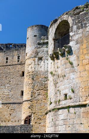 Europe, Luxembourg, Grevenmacher, Château de Beaufort (détail des fortifications) Banque D'Images