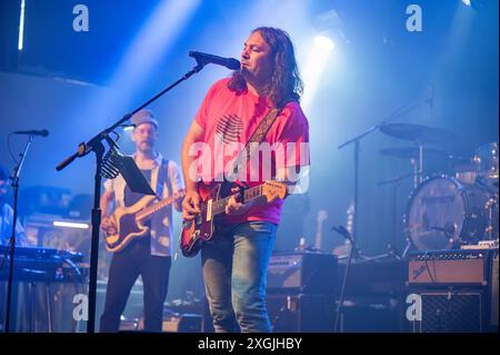 Manchester, Royaume-Uni. 08 juillet 2024. Adam Granduciel, David Hartley, Robbie Bennett, Charlie Hall, Jon Natchez, Anthony Lamarca et Eliza Hardy Jones de th Banque D'Images