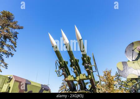 Système mobile de missile de défense aérienne Banque D'Images