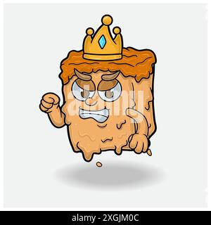 Caramel Mascot personnage Cartoon avec expression en colère. Pour marque, étiquette, emballage et produit. Illustrations vectorielles Illustration de Vecteur