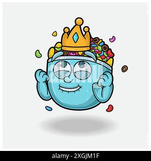 Cereals Mascot personnage Cartoon avec expression heureuse. Pour marque, étiquette, emballage et produit. Illustration vectorielle Illustration de Vecteur