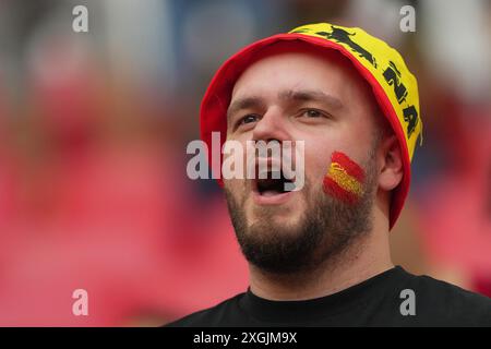 Munich, Allemagne. 09 juillet 2024. Supporters de l'Espagne.pendant le match de football Euro 2024 entre l'Espagne et la France au Munich Football Arena, Munich, Allemagne - mardi 09 juillet 2024. Sport - Soccer . (Photo de Spada/LaPresse) crédit : LaPresse/Alamy Live News Banque D'Images