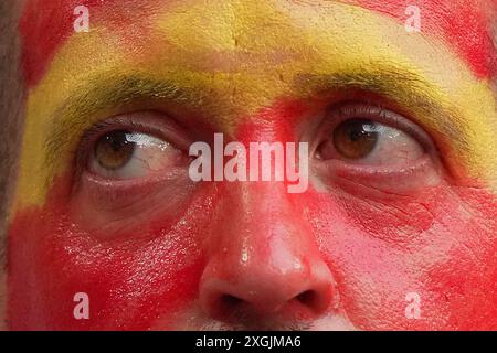 Munich, Allemagne. 09 juillet 2024. Supporters de l'Espagne.pendant le match de football Euro 2024 entre l'Espagne et la France au Munich Football Arena, Munich, Allemagne - mardi 09 juillet 2024. Sport - Soccer . (Photo de Spada/LaPresse) crédit : LaPresse/Alamy Live News Banque D'Images