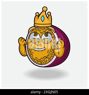 Passion fruit Mascot personnage Cartoon avec expression heureuse. Pour marque, étiquette, emballage et produit. Illustration vectorielle Illustration de Vecteur