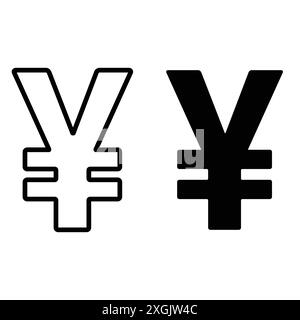 Collection de logo de vecteur d'icône de devise de yen japonais pour l'interface utilisateur de l'application Web Illustration de Vecteur