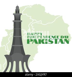 Icône vectorielle Pakistan Independence Day. Bannière du jour du Pakistan. Joyeux jour de l'indépendance Pakistan Illustration de Vecteur