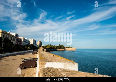 La Candelaria Bastion et Parque Genoves, vieille ville, cadix, espagne. Banque D'Images