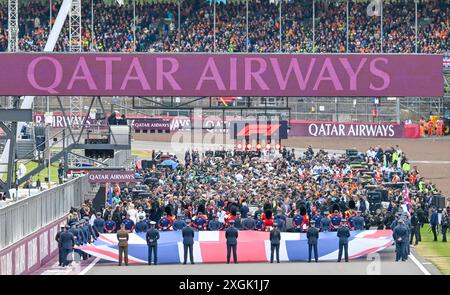 Towcester, Royaume-Uni. 07 juillet 2024. The Grid au départ du Grand Prix de Grande-Bretagne de formule 1 Qatar Airways à Silverstone, Towcester, Northamptonshire, Royaume-Uni. Crédit : LFP/Alamy Live News Banque D'Images