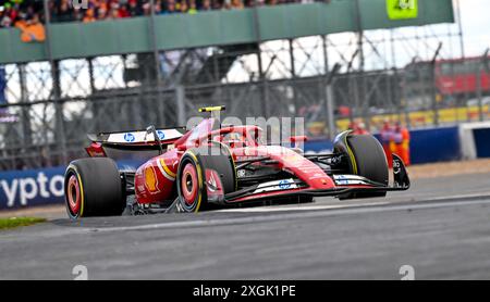 Towcester, Royaume-Uni. 07 juillet 2024. Carlos Sainz, Ferrari, lors du Grand Prix de Grande-Bretagne de formule 1 Qatar Airways à Silverstone, Towcester, Northamptonshire, Royaume-Uni. Crédit : LFP/Alamy Live News Banque D'Images