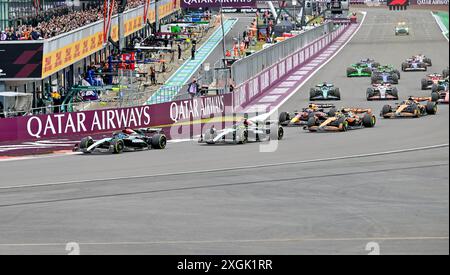 Towcester, Royaume-Uni. 07 juillet 2024. Le départ du Grand Prix de Grande-Bretagne de formule 1 Qatar Airways à Silverstone, Towcester, Northamptonshire, Royaume-Uni. Crédit : LFP/Alamy Live News Banque D'Images