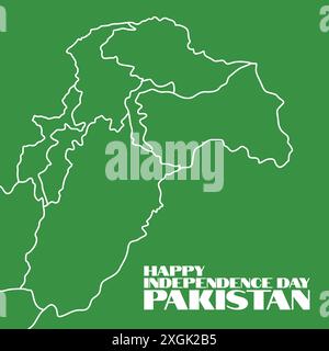 Icône vectorielle Pakistan Independence Day. Bannière du jour du Pakistan. Joyeux jour de l'indépendance Pakistan Illustration de Vecteur