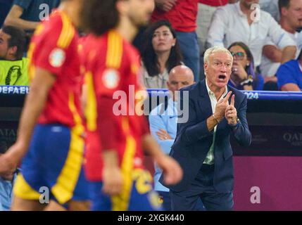 Munich, Allemagne. 09 juillet 2024. Didier DESCHAMPS, entraîneur de la FRA, participe au match de demi-finale ESPAGNE - FRANCE des Championnats d'Europe de l'UEFA 2024 le 9 juillet 2024 à Munich, Allemagne. Photographe : ddp images/STAR-images crédit : ddp Media GmbH/Alamy Live News Banque D'Images