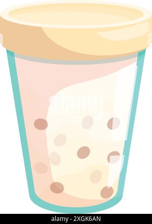 Le thé crémeux aux perles de tapioca est rafraîchissant par une journée chaude Illustration de Vecteur